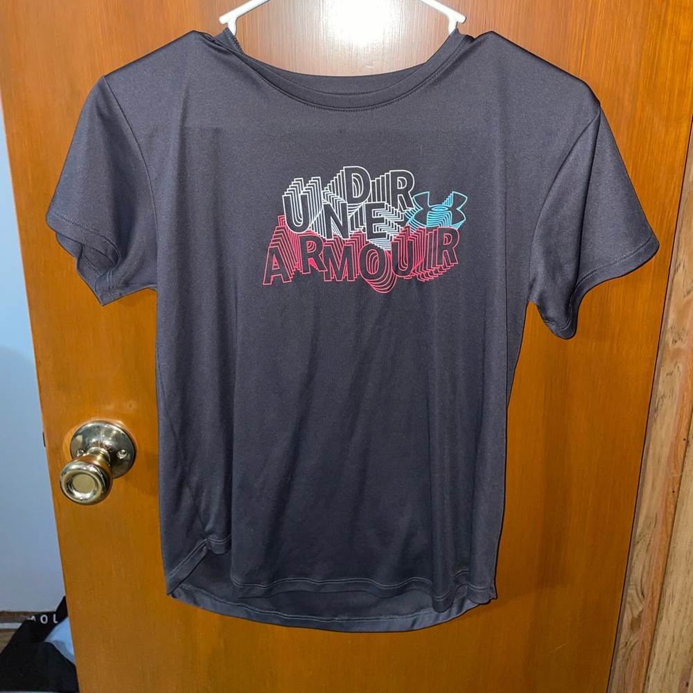 Under armor grey with “glitching” lettering